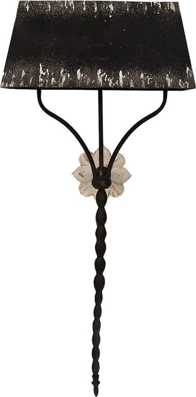 Clayre & Eef Wandlamp 124 cm Zwart IJzer