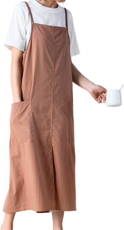 House of Husk Katoenen Keukenschort - Dames Kook Schort - Apron - Crossback - Terracotta