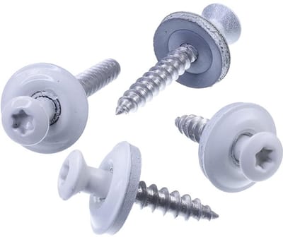 Spenglerschroef 4,5 x 25 mm - RAL 9010 - Roestvrij Staal A2 met EPDM Afdichtring - 100 Stuks