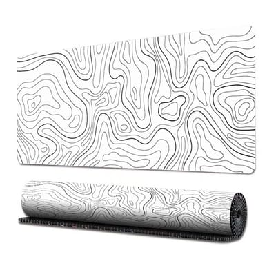 Dailygoods - CHENGZI Grote muismat verlengde gaming muismat antislip rubberen basis muismat (300 x 800 x 2 mm) (wit)
