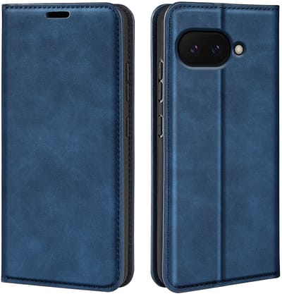 MobyDefend Hoesje - Geschikt voor Google Pixel 9a - Luxe Wallet Bookcase (Magnetische Sluiting) - Blauw