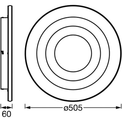 OSRAM ORBIS SPIRAL LOOP CL LED plafondlamp 505mm, wit, 42W, 4000lm, lichtkleur warmwit, effectieve indirecte en directe lichtverdeling, long life, rond, IP20, 3000K.