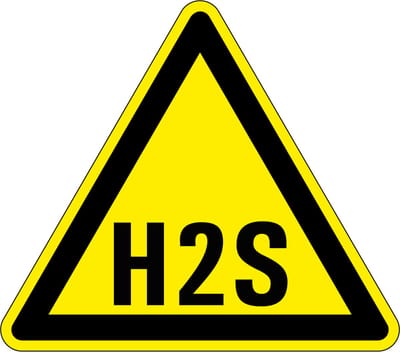 Waarschuwingssticker waterstofsulfide 25 mm - 10 stuks per kaart