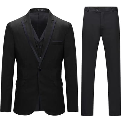 ALLTHEMEN Slank Driedelig Herenpak - Colorblock - S