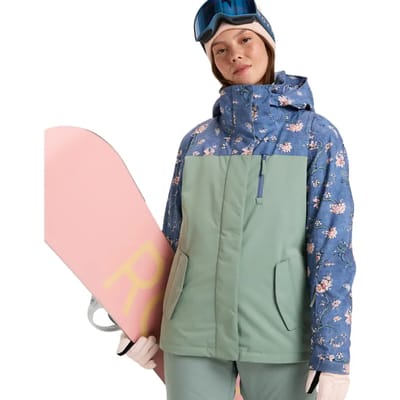 Roxy Jetty Bloc Jas Groen,Blauw XS Vrouw