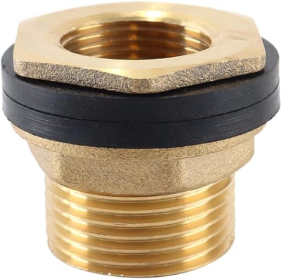 doorvoer, G3/4 inch binnendraad (25 mm), G1 inch buitendraad (32 mm), schroefbaar voor containers, tanks, watervaten