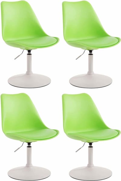 CLP Maverick Set van 4 Eetkamerstoelen - Kunststof groen wit