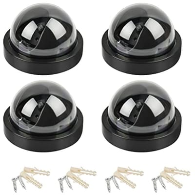 Nep Camera Set - Dummy Beveiliging - Diefstal Afschrikken - Met Knipperend LED - 4 Stuks - Wit