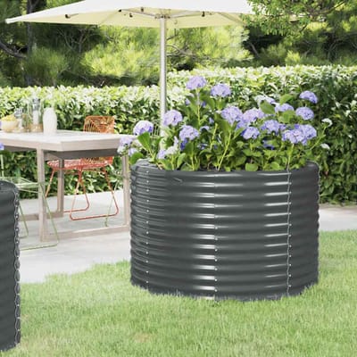vidaXL - Plantenbak - 100x100x68 - cm - gegalvaniseerd - staal - antracietkleurig
