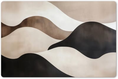 Placemats 45x30 cm - Placemat kunststof - 1 stuk - Golven - Abstract - Beige - Borden onderleggers - Decoratie voor op tafel - Keuken tafeldecoratie accessoires - Vinyl onderlegger - Tafelversiering