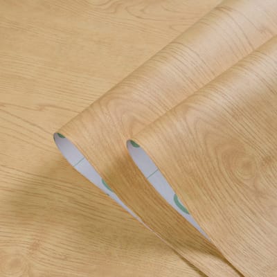 Zelfklevend Behang - Muurdecoratie - Waterbestendig - 30 cm x 3 m - Geel esdoornhoutnerf