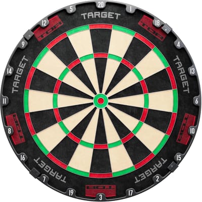 Target Darts TOR Steel Tip Dartbord - 215-MDG Premium Madagaskisch Sisal - 36XTEN Roterende Nummerring - Roestvrijstalen Dun Draad Systeem - Inclusief Wandbevestigingsset