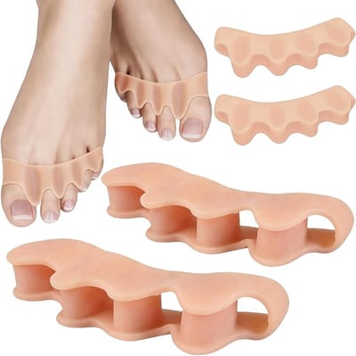 Premium Silicone Tussenstukjes voor Tenen - Comfortabele Teentjes Separatoren voor Volwassenen, Zwart, Geschikt voor Alle Tenen