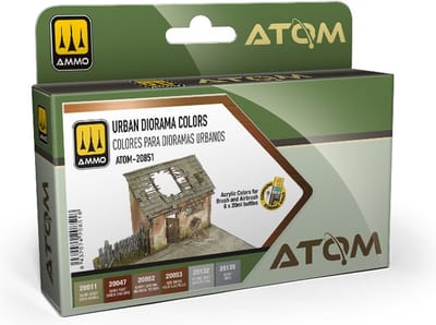 AMMO by Mig Jimenez Hobbyverf Diorama - MIG 20851 ATOM Stedelijke Dioramakleuren - Acryl Set 6x20ml Verf set
