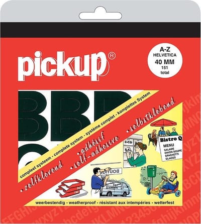Pickup plakletters boekje Helvetica zwart - 40 mm