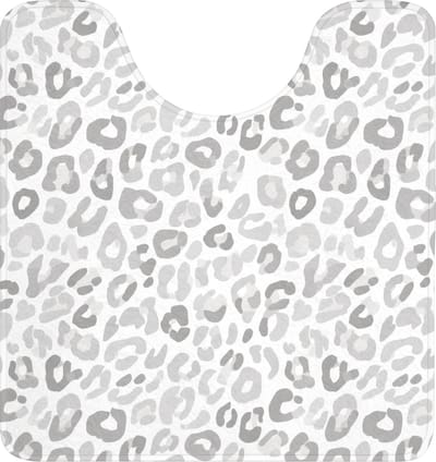 WC mat met uitsparing 55x60 cm - Antislip - Luipaard - Motief - Grijs - Toiletmat met uitsnijding - Vloermat - Douchemat - Toilet tapijt - Toiletmatten