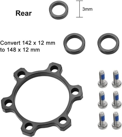 Voorwiel- en Achterwieladapter voor Mountainbikes, Conversie van 100x15 naar 110x15 en 142x12 naar 148x12, Lichtgewicht Aluminium Hub Adapter