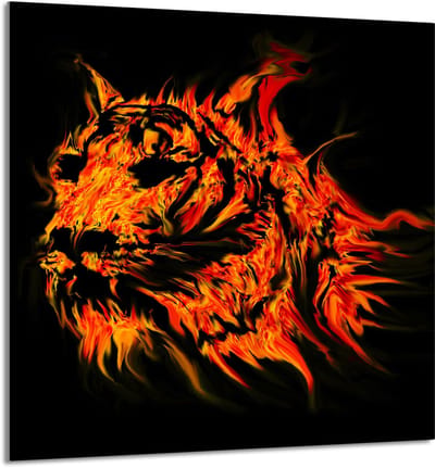 TMK ArtDeko - Snijplank - 60x65 cm - Gehard Glas - Tygrismotief