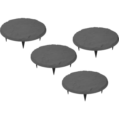 Buiten Stapstenen Decoratieve Polypropyleen Hars Stapstenen met Grondpennen voor Gazon Tuin Pad Rond Grijs grijs