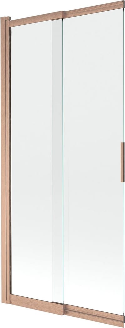Mexen Fox 2-delige schuifbare badwand 85 x 150 , transparant, geborsteld koper - 891-085-002-65-00