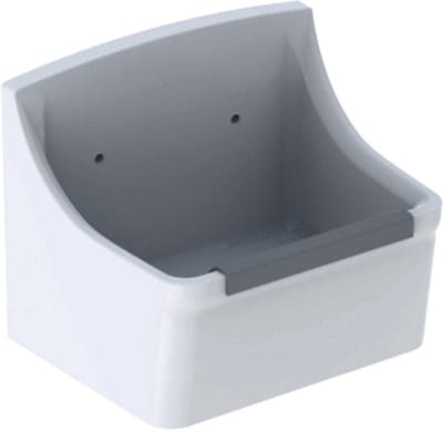 Geberit 300 Basic Norma uitstortgootsteen - met stootrand - 35x45x35cm - met gaten - voor emmerrooster - wit
