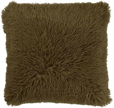 Dutch Decor FLUFFY - Sierkussen 45x45 cm - superzacht - effen kleur - Military Olive - groen - Inclusief binnenkussen - Luxe kussens voor woonkamer & bank