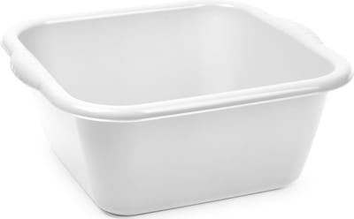 Plasticforte teiltje/afwasbak - vierkant - kunststof - 15 liter - 41 x 39 x 16 cm - grijs - Schoonmaken