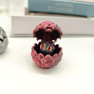 Figurines d'Œufs de Dragon Imprimés en 3D Jouets Animaux Mini Dragons Jouets Anti-Stress Yeux de Simulation Accessoires pour la Maison Décoration de Bureau Jouet Cadeau pour Enfants