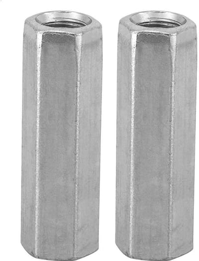 Dailygoods- Zeshoekige Moer M8 - 10 Stuks - Verzinkt Koolstofstaal - Lange Staaf - Schroefdraadmoeren - Corrosiebestendig - Zeshoekig - Moeren