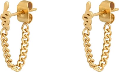 Oorbellen Snake and Chain - Goud