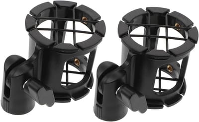 Microfoon Shockmounts - Antivibratie Houders - Professioneel Opnemen - Verstelbare Klem - 2 Stuks - Zwart