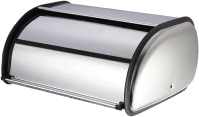 Broodtrommel RVS - Broodbox Keuken - Brood Vers Houden - Rolbaar Deksel - 34 cm - Zilverkleurig