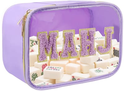 Dailygoods- Mahjong-tegeltas met rits - Opbergtas - Mahjongaccessoires - Entertainment - Cadeaus - Ruime inhoud