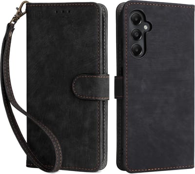 Coverup Hoesje - Geschikt voor Samsung Galaxy A05s Hoesje - Coverup Book Case met Koord - Zwart