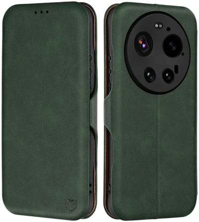 Hoesje geschikt voor Xiaomi 17 Ultra - Techsuit Safe+ Book Wallet Case - Donkergroen