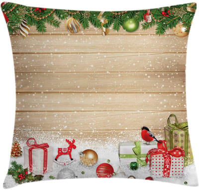 ABAKUHAUS – Kussenhoes Kerstmotief – 45x45 cm – Bedrukt op beide zijden, rits