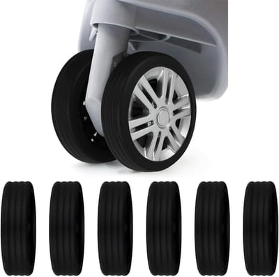 Zwarte Wielen Covers voor Bagageruimte - 8 Stuks, Geluidsreductie, Geschikt voor Meerdere Swivel Wielen, Universele Maat