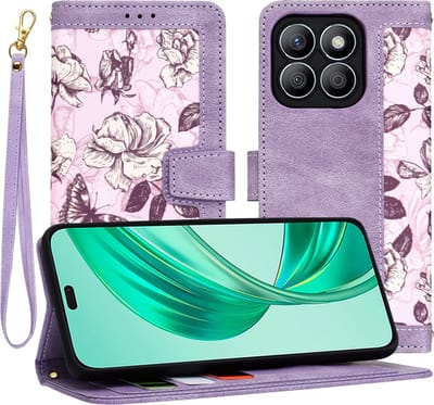 Hoesje geschikt voor HONOR X8b - Techsuit FlipCraft Book Wallet Case met koord - Mysterious Purple