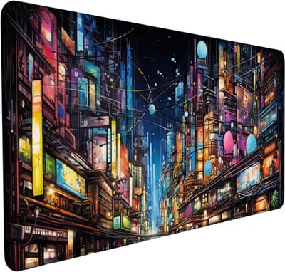 XXL Muismat - Bureau Onderlegger - Soepel Muis Gebruik - Antislip Onderkant Genaaid - 90x40 cm - Veel Designs