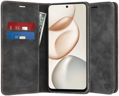 Hoesje geschikt voor HONOR 400 Smart - Techsuit Confy Book Wallet Case - Zwart
