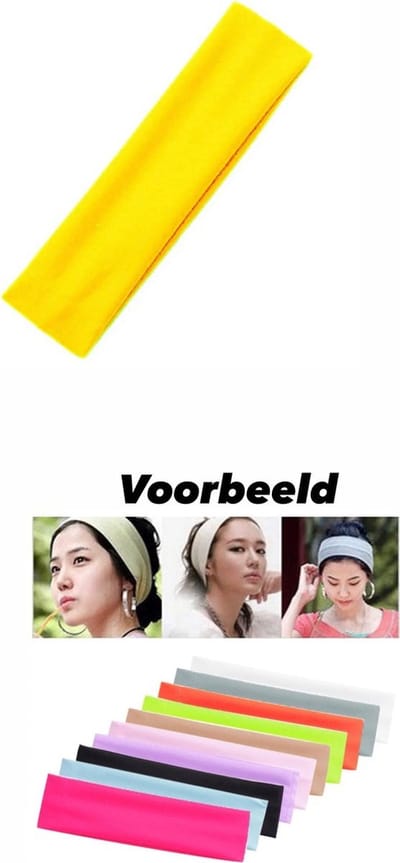 Akyol - Haarband geel - geel haarband - haarband voor sporten - carnaval - Sport haarband - Dames haarband - geel zweetband - gele haarband - geel band - Heren haarband - geel - Meiden haarband - hoofband - Haarverzorging - foute feest - disco