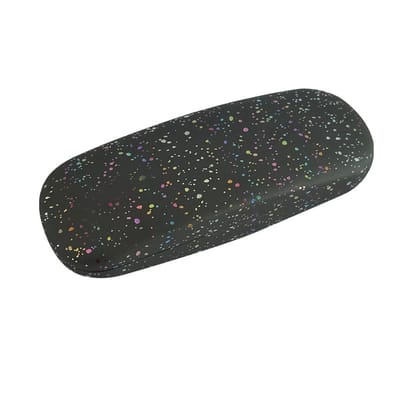 Hoogwaardig brillenetui met harde schaal, kleurrijk hartvormig holografisch ontwerp, unisex, geschikt voor studenten en volwassenen, met een minimalistische, meisjesachtige stijl,Iriserende Sterrennacht Zwart