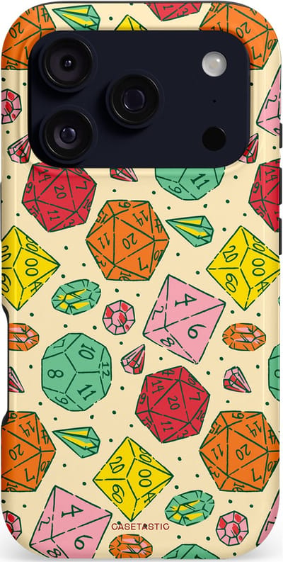 Casetastic hoesje geschikt voor Apple iPhone 17 Pro - MagSafe - Dubbellaagse bescherming - D20 Geluksrol - Fashion Case - Zand Saliegroen Terracotta Turquoise