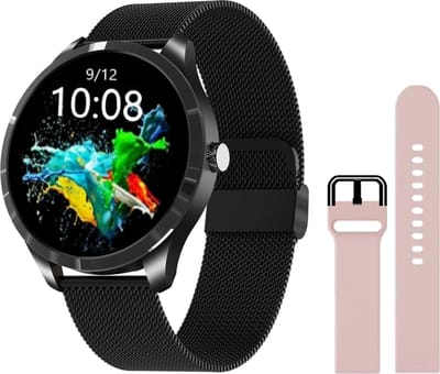 Belesy® Q9 Pro - Smartwatch Dames – Smartwatch Heren - Horloge - 1.28 inch - Kleurenscherm - Stappenteller - Bloeddruk - Hartslag - 75+ Wijzerplaten – Sporten – Milanees – Staal – Zwart - Kerstcadeau