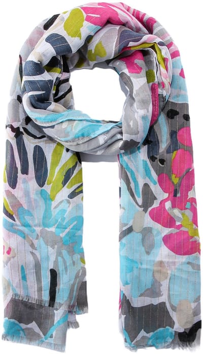 Emilie scarves - sjaal - bloemenprint - lang - glitter - kleurrijk