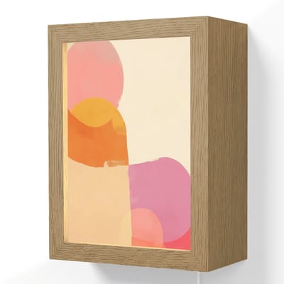 Wandlamp 15x20 cm - Oplaadbaar - Vormen - Abstract - Kleurrijk - Wandlampen binnen woonkamer - Slaapkamer lamp met kabel - Decoratieve nachtlamp - Vloerlamp snoer