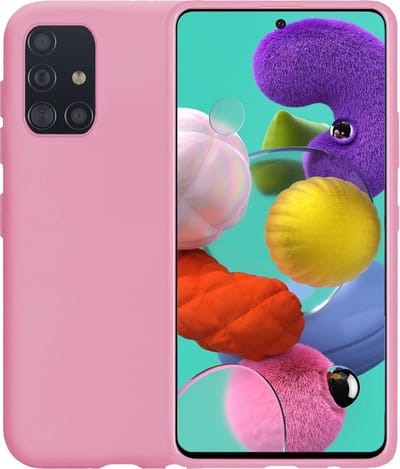Hoesje - Geschikt voor Samsung Galaxy A51 - Sterk & Shockproof - Siliconen Case - Hoes Cover - Telefoonhoes - Roze
