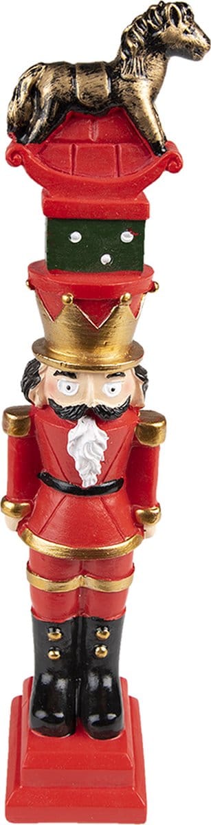 Clayre & Eef Kerstdecoratie Notenkraker 23 cm Rood Polyresin