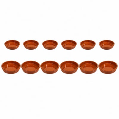 Set tapas schaaltjes Murcia - 12x - 12 en 18 cm - terracotta - met handvaten