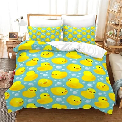 Gele Eend Beddengoed Collectie Enkel Tweepersoons Volledig Queen King Size Kleine Eend Bed Collectie Volwassenen Jongens Slaapkamer Dekbedovertrek Collecties 3D Print 015 70x133cm 2pcs